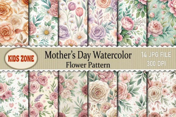 Download Mother’s Day Watercolor Flower Pattern - Watercolor Collection