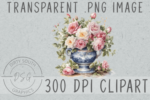 Download Watercolor Flowers in Vase Clip Art - Watercolor Collection