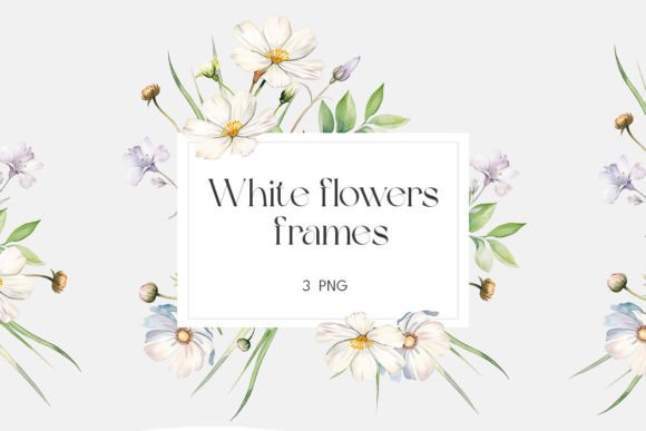 Download Watercolor White Wildflowers Frame - Watercolor Collection