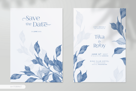 Download Simple Leaves Watercolor Wedding Card - Leaves Collection