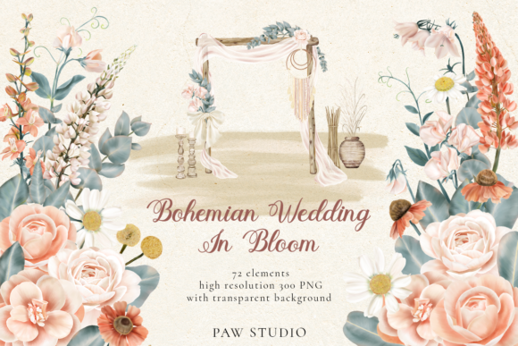 Download Bohemian Wedding Flowers Leaves Clipart - Leaves Collection