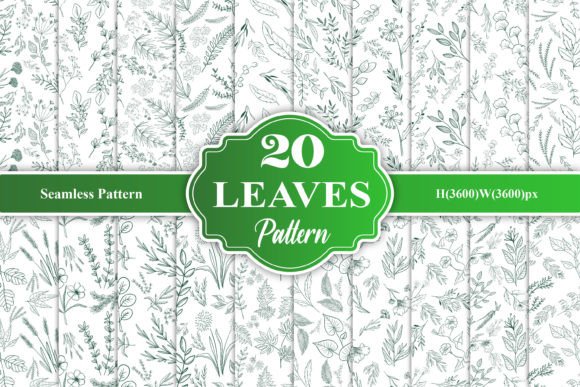 Download Outline Leaves Seamless Pattern - Leaves Collection