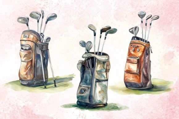 Download Golf Bag Watercolor Clipart - Watercolor Collection