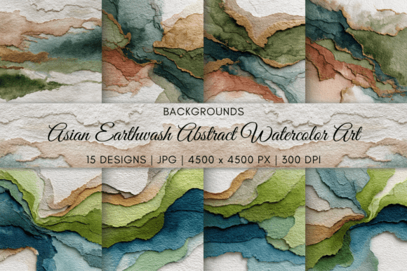 Download Asian Earthwash Abstract Watercolor Art - Watercolor Collection