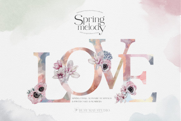 Download Watercolor Floral Alphabet Numbers PNG - Watercolor Collection