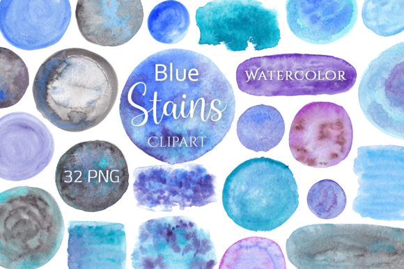 Download Blue Watercolor Stains - Watercolor Collection
