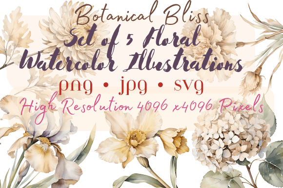Download Earth Tones Watercolor Flowers Cliparts - Watercolor Collection