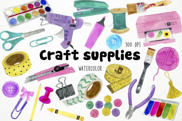 Download Watercolor Craft Clipart, Crafting - Watercolor Collection