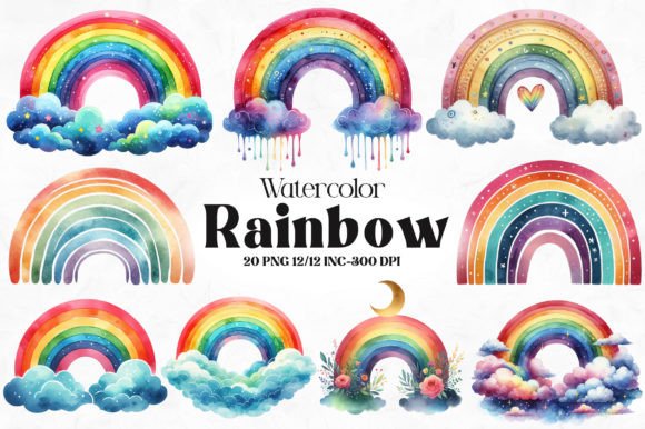 Download Watercolor Rainbow Clipart - Watercolor Collection