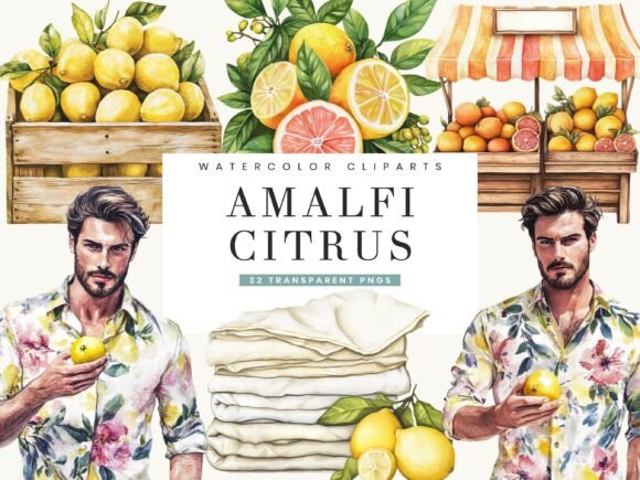 Download Watercolor Amalfi Citrus Clipart - Watercolor Collection