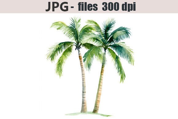 Download Palm Tree Watercolor Clipart Isolated - Watercolor Collection