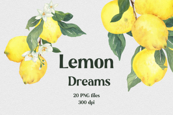 Download Lemon Dreams Watercolor Citrus Clipart - Watercolor Collection