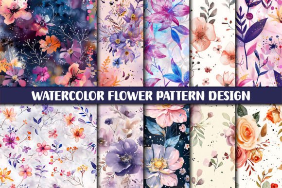 Download Watercolor Flower Pattern Design - Watercolor Collection