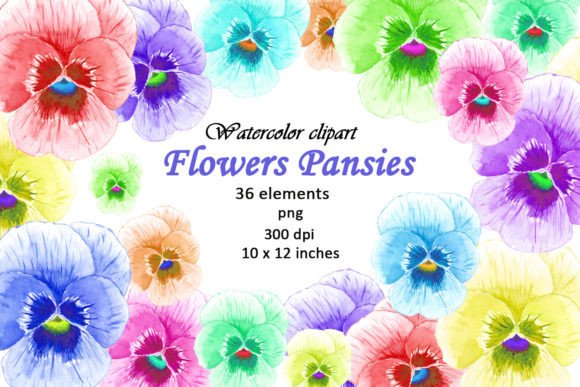 Download Watercolor Flowers Clipart Pansies PNG - Watercolor Collection