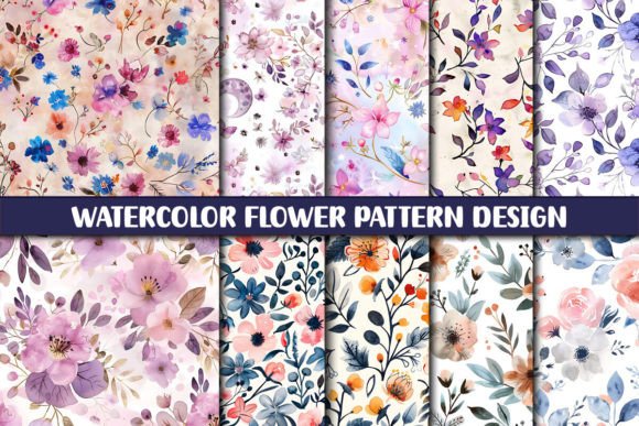 Download Watercolor Flower Pattern Design - Watercolor Collection