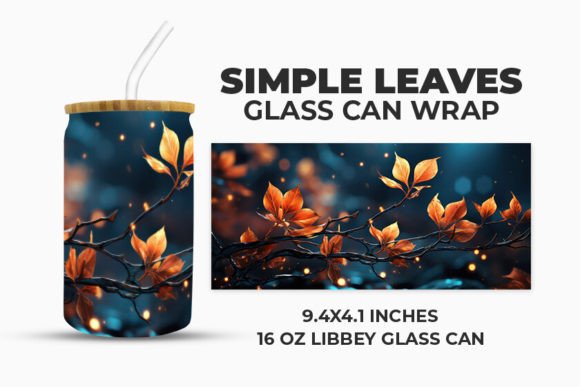 Download Simple Leaves Glass Can Wrap - Leaves Collection