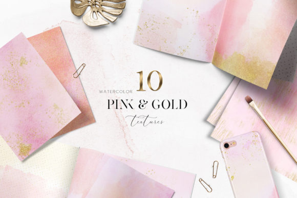 Download Pink and Gold Watercolor Textures - Watercolor Collection