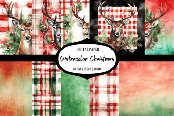 Download BUNDLE Christmas Background | Watercolor - Watercolor Collection
