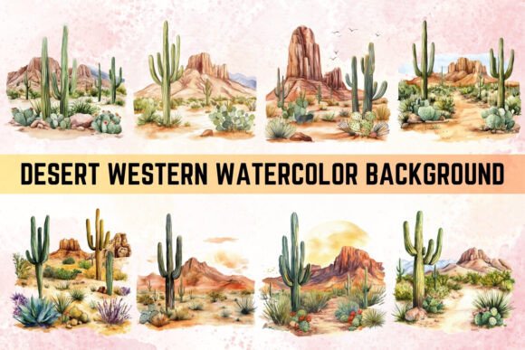 Download Desert Western Watercolor Background - Watercolor Collection