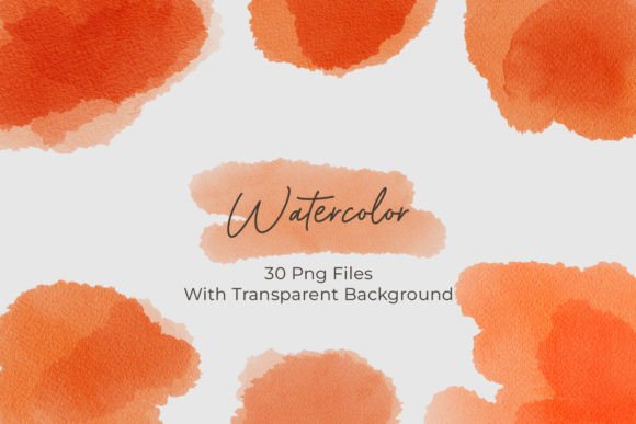 Download Orange Watercolor Stains Splashes PNG - Watercolor Collection