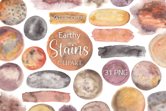 Download Earthy Watercolor Stains - Watercolor Collection