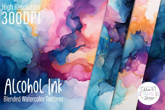Download Alcohol Ink Blended Watercolor Textures - Watercolor Collection