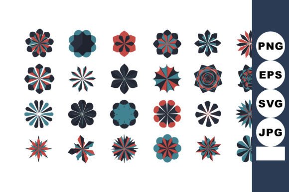 Download Abstract Geometric Flower Shapes Vector - Premium Resources
