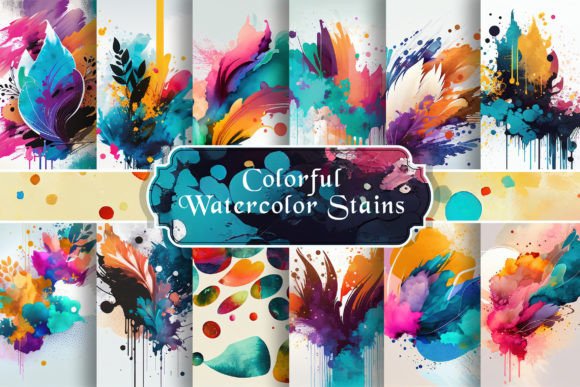 Download Colorful Watercolor Stains Backgrounds - Watercolor Collection