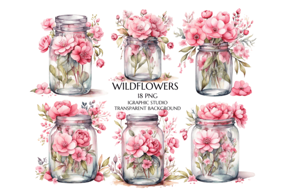 Download Watercolor Pink Flowers in Vase - Watercolor Collection