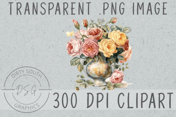 Download Watercolor Flowers in Vase Clip Art - Watercolor Collection