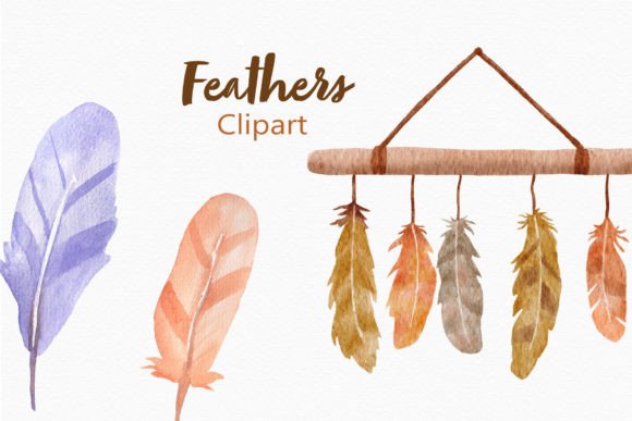 Download Feathers Watercolor Clipart Boho Decor - Watercolor Collection