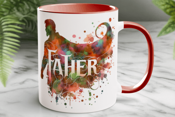 Download Abstract Watercolor Art Father Mug Wrap - Watercolor Collection