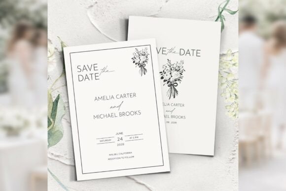 Download Modern Elegant Save Date Canva Bd009 - Save date Collection