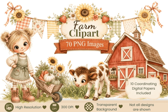 Download Watercolor Farm Clipart Bundle - Watercolor Collection
