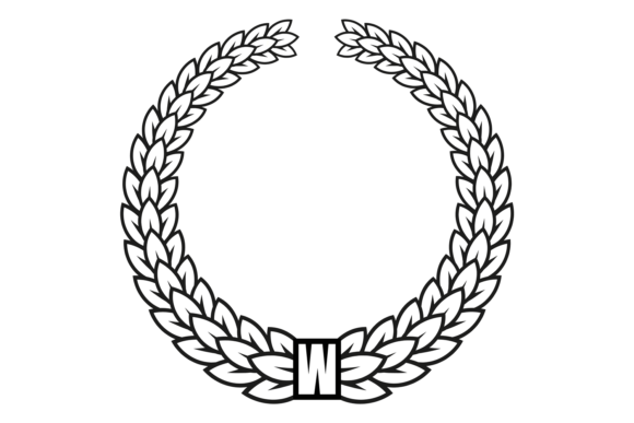 Download Laurel Wreath. Black Outline Leaves. Bad - Leaves Collection