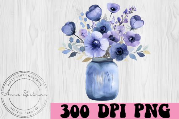 Download Purple Flowers in Vase Watercolor - Watercolor Collection