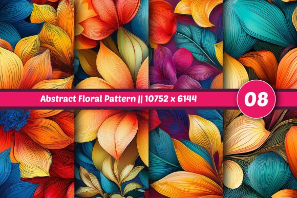 Download Abstract Floral Pattern || 08 Set - Premium Bundle