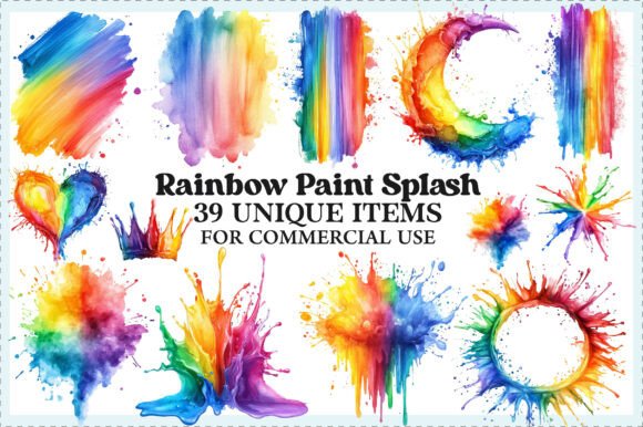 Download Watercolor Rainbow Paint Splash Clipart - Watercolor Collection