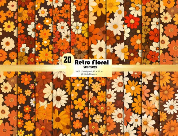 Download Retro Floral Background Pattern Texture - Premium Bundle