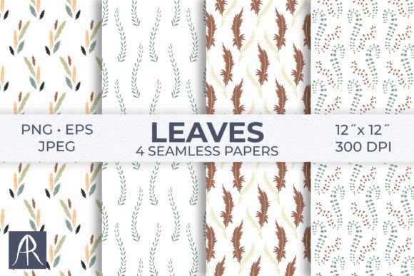 Download Simple Leaves Digital Papers - Leaves Collection