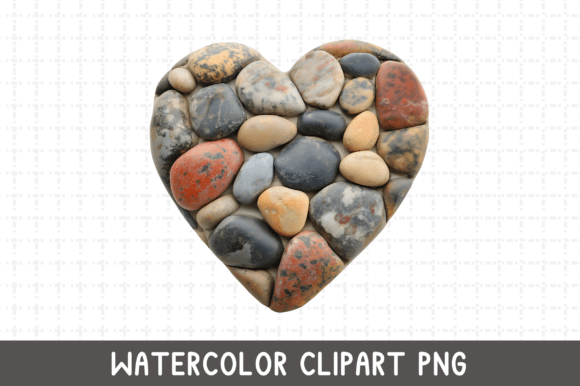Download Pebble Shape Heart Watercolor PNG - Watercolor Collection