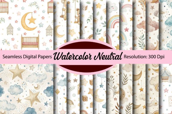 Download Watercolor Neutral Digital Paper - Watercolor Collection