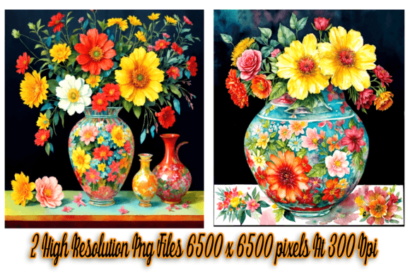 Download Watercolor Flowers in Vase Set of 2 - Watercolor Collection